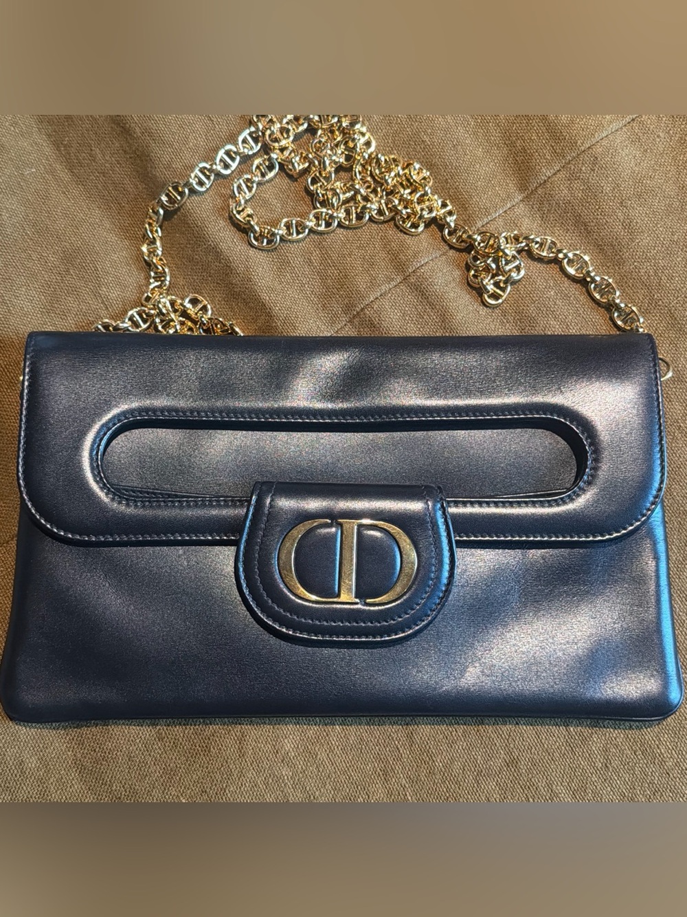 Dior Double black clutch bag